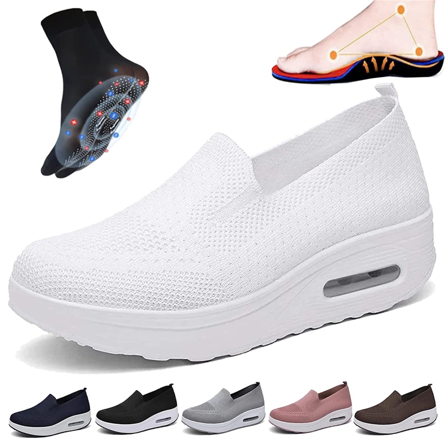 🔥Last Day 60% OFF - Slip-on light air cushion orthopedic Sneakers - fits
