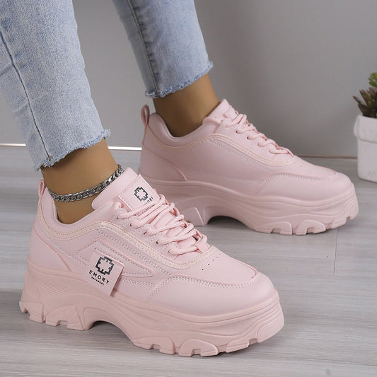 Candy-colored platform soled fashion sneakers