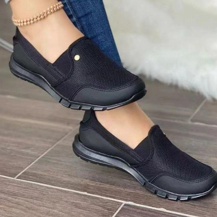 Slip on soft flat mesh casual sneakers - fits