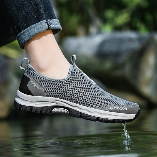 Mesh Men's Casual Shoes Spring Summer Outdoor Breath Sneakers Non-slip Climbing Hiking Water Shoes