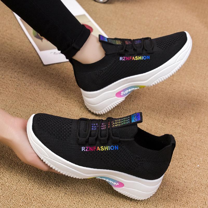 Breathable platform heightened trend casual shoes - fits