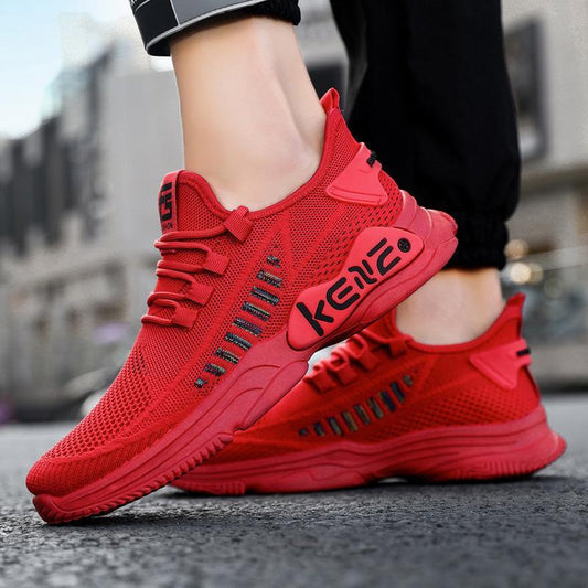 2023 spring breathable fly weave fashion plus size casual sneakers