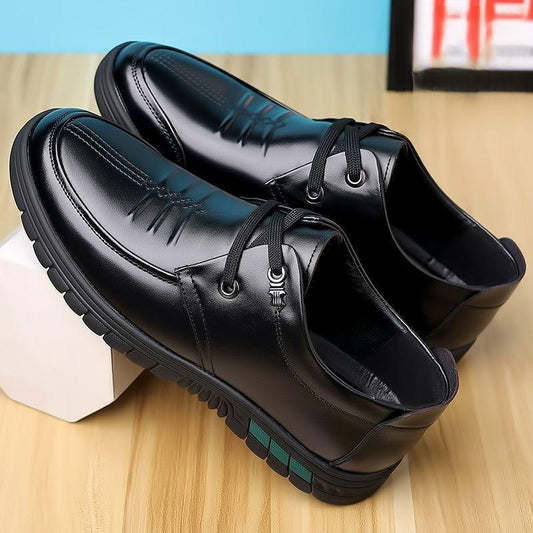 Leather lace-up non-slip breathable casual men's shoes