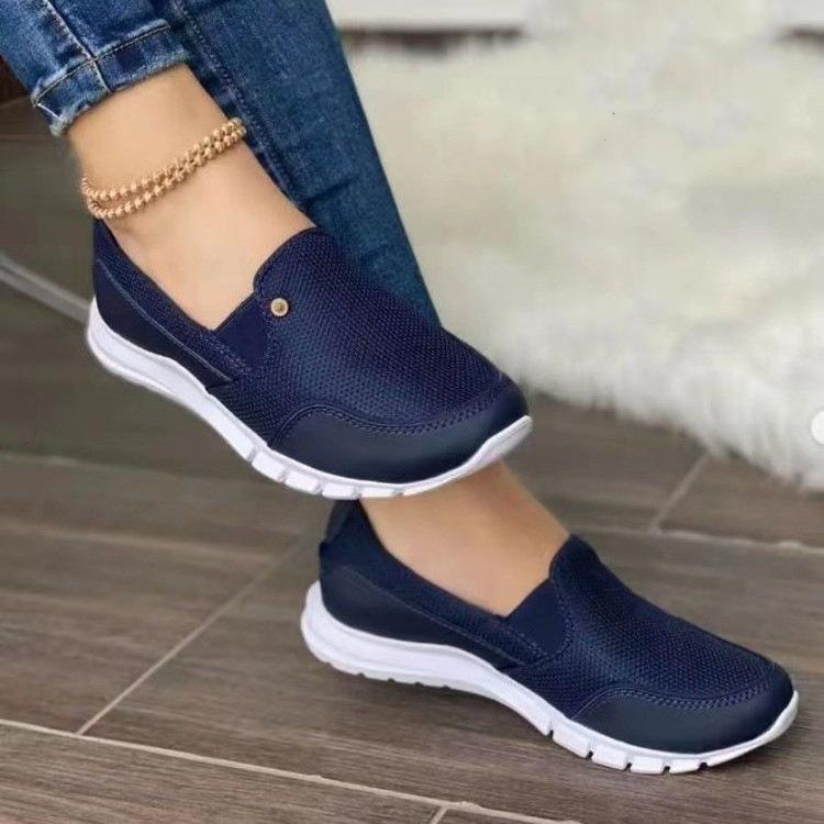 Slip on soft flat mesh casual sneakers - fits