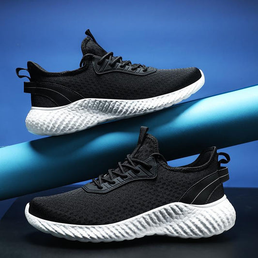 Fly-woven athleisure plus size breathable mesh shoes