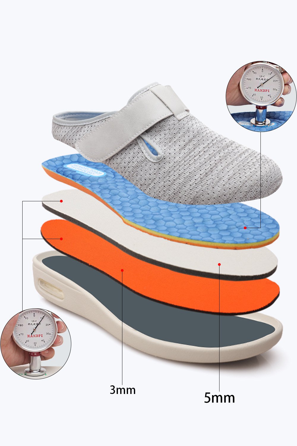 Fitsshoes Wide Diabetic For Swollen Feet Slip-on light air cushion orthopedic shoes