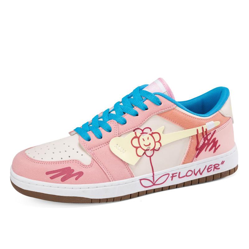 Flower Hand painted graffiti fashion casual shoes