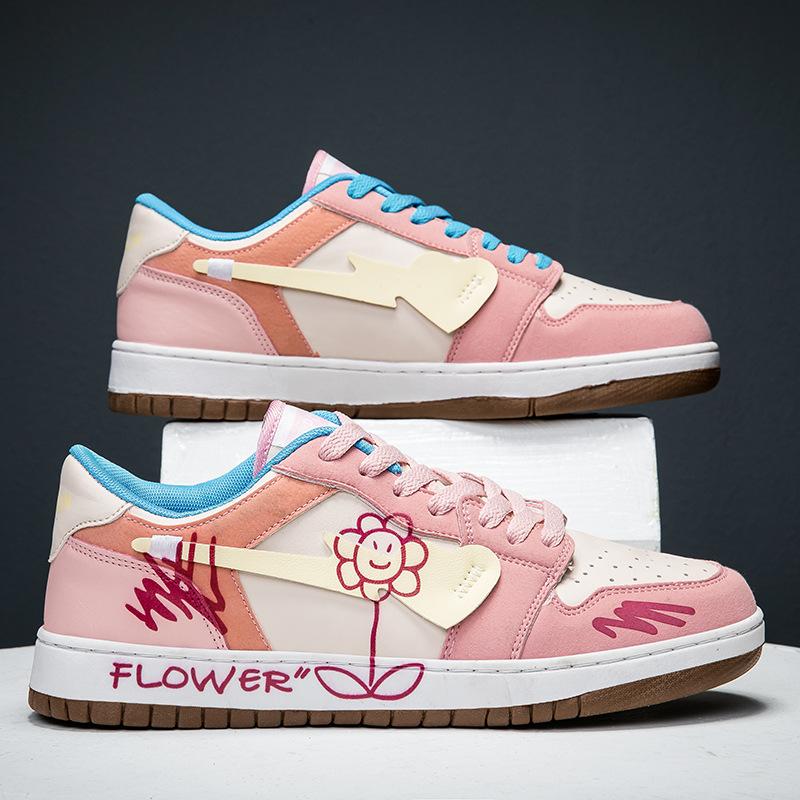 Flower Hand painted graffiti fashion casual shoes