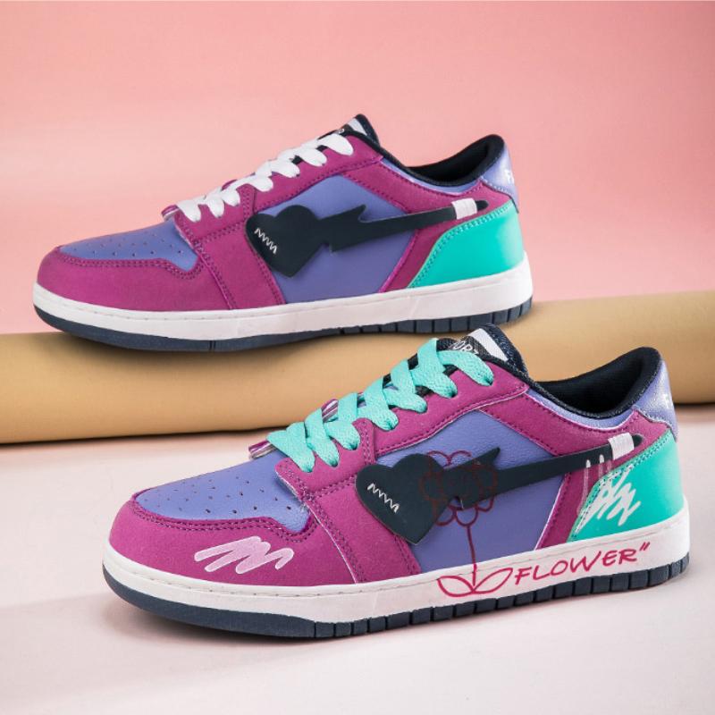 Flower Hand painted graffiti fashion casual shoes