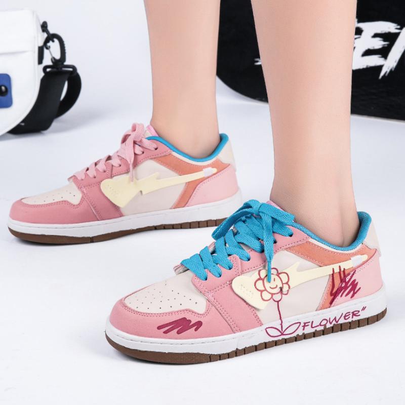 Flower Hand painted graffiti fashion casual shoes