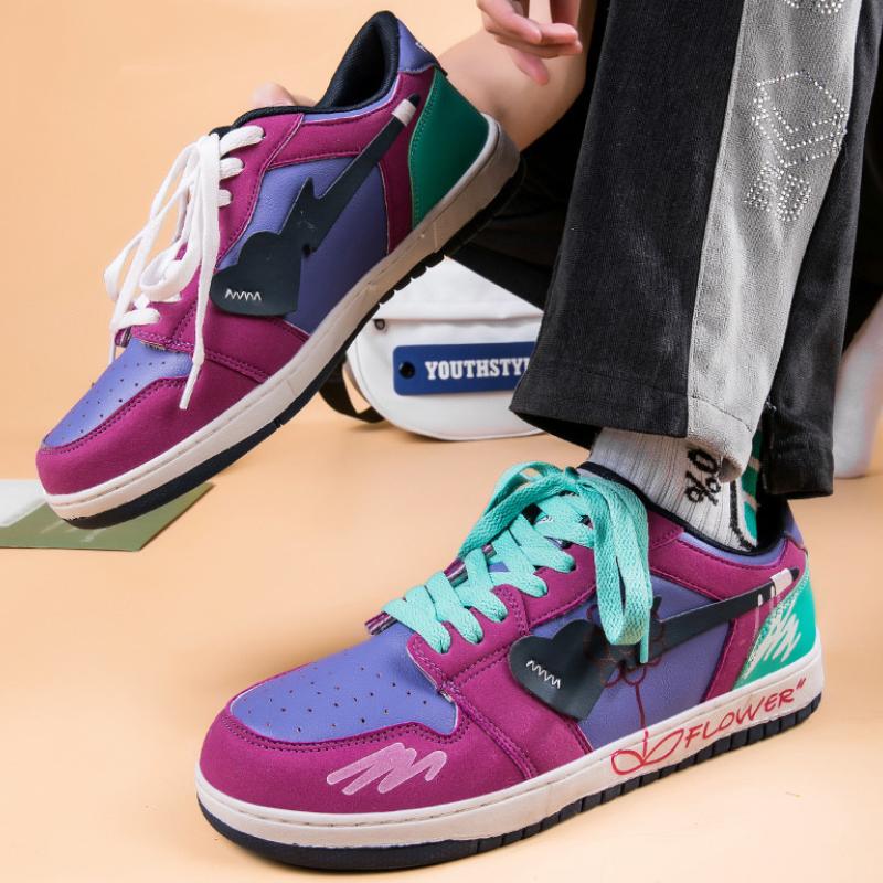 Flower Hand painted graffiti fashion casual shoes