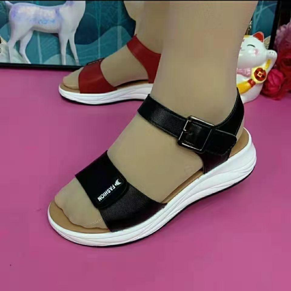 Summer platform open-toe snap casual Roman heightened sandals - fits