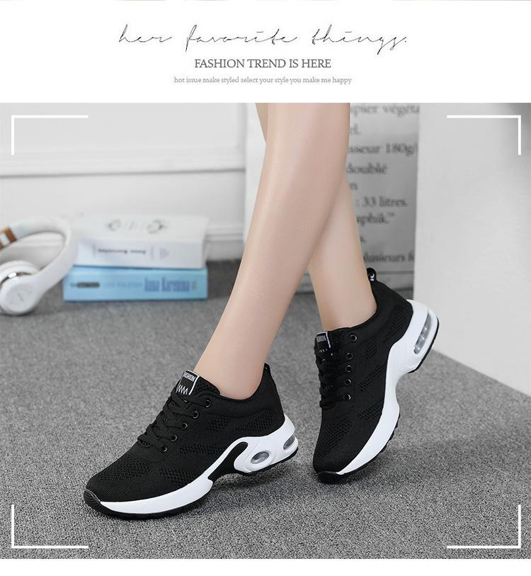 Women's fashion air cushion heightened mesh casual running sneakers - fits