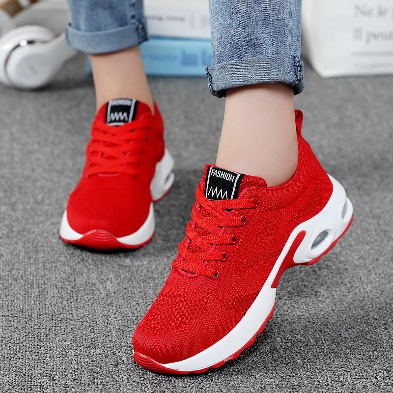 Women's fashion air cushion heightened mesh casual running sneakers - fits