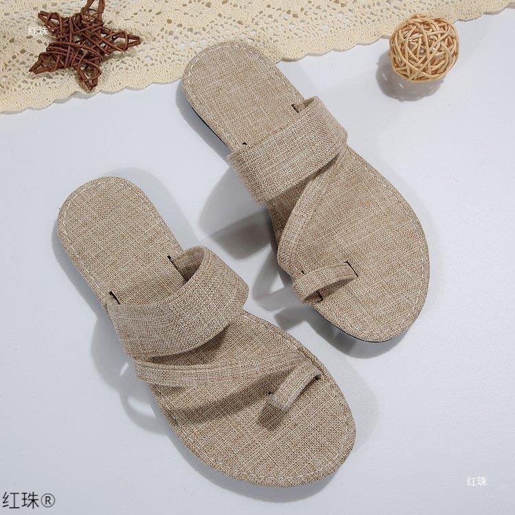 Women Minimalist Toe Ring Thong Sandals - fits