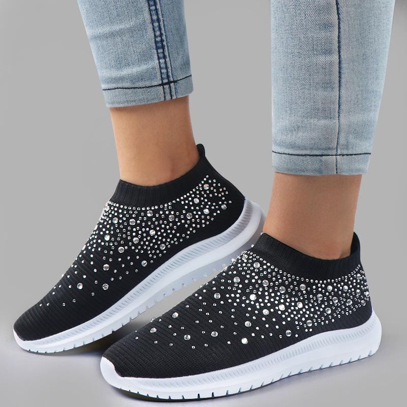 Women's Crystal Breathable Orthopedic Slip-On Walking Shoes - fits