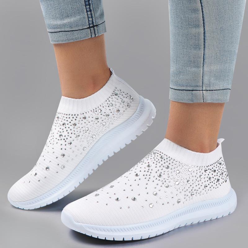 Women's Crystal Breathable Orthopedic Slip-On Walking Shoes - fits