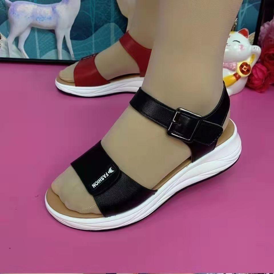 Summer platform open-toe snap casual Roman heightened sandals - fits