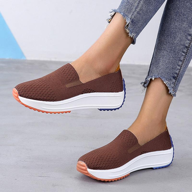Fly weaving comfortable casual slip on women's shoes - fits