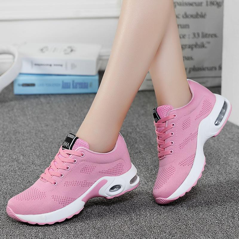 Women's fashion air cushion heightened mesh casual running sneakers - fits