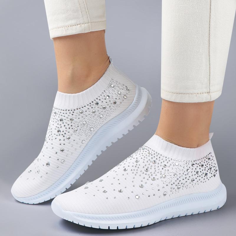 Women's Crystal Breathable Orthopedic Slip-On Walking Shoes - fits