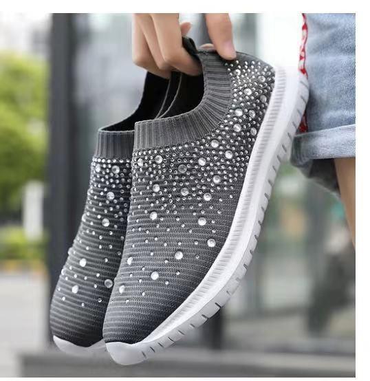 Women's Crystal Breathable Orthopedic Slip-On Walking Shoes - fits