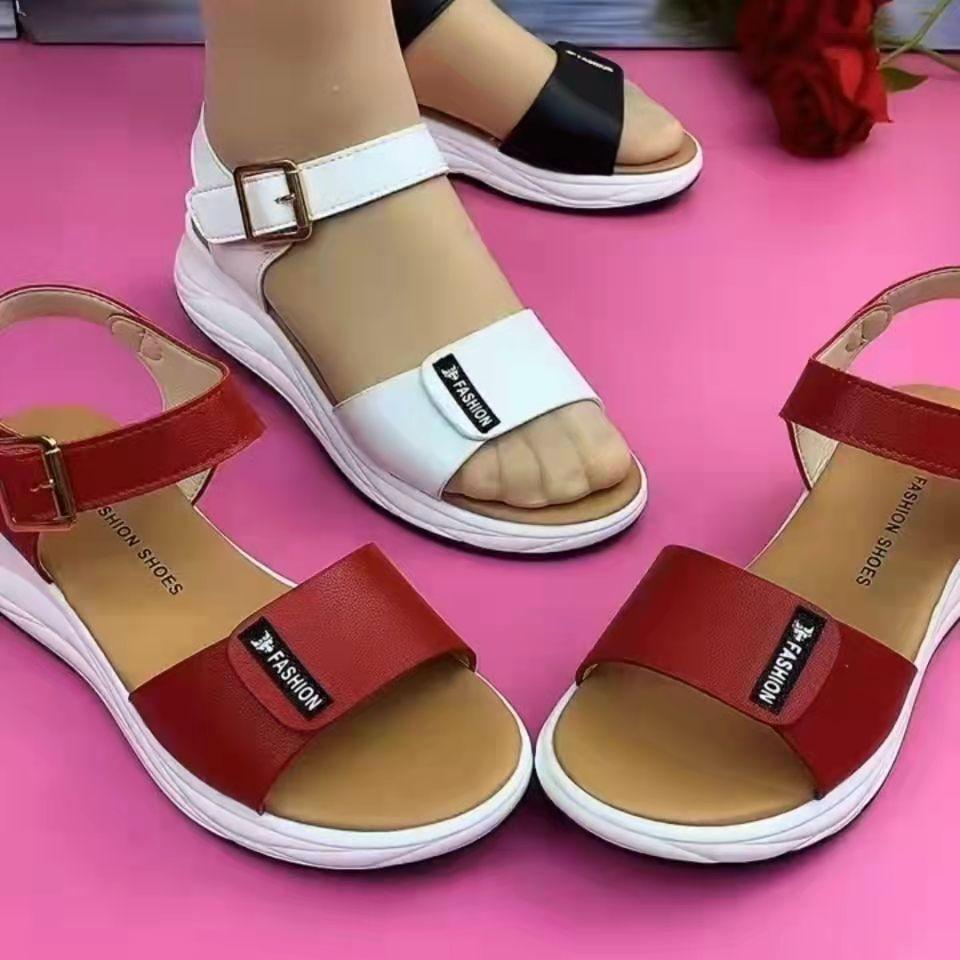 Summer platform open-toe snap casual Roman heightened sandals - fits