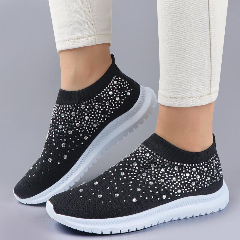 Women's Crystal Breathable Orthopedic Slip-On Walking Shoes - fits