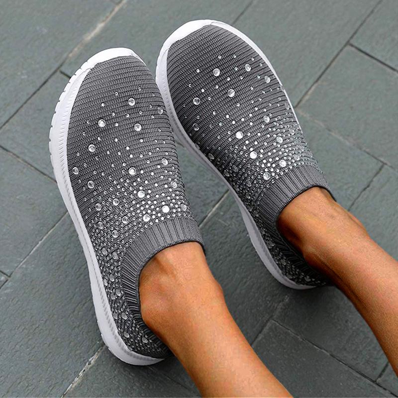 Women's Crystal Breathable Orthopedic Slip-On Walking Shoes - fits